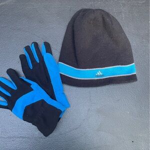 Adidas Knit Winter Hat Unknown Maker Soft Fleece Gloves Turquoise Black …